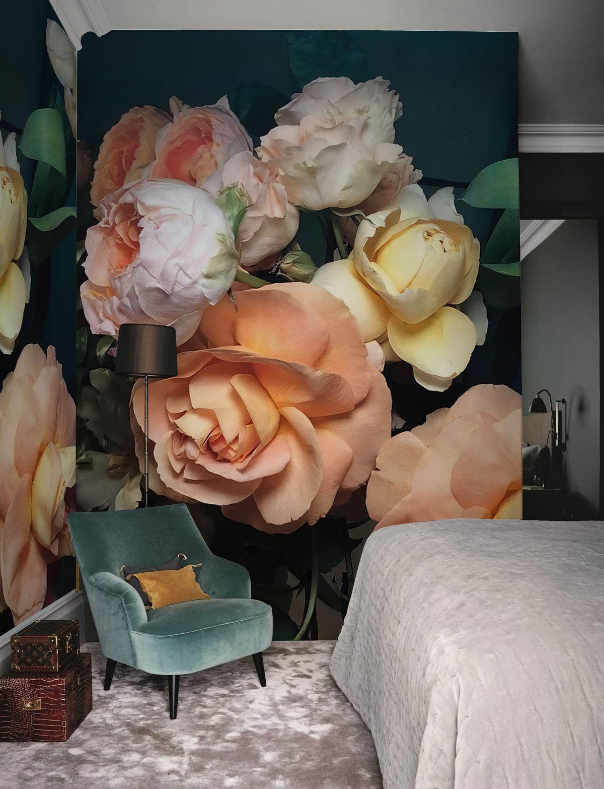 3d real flower blossom wallpaper mural lounge decor idea