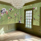 floral twigs against a grassy ground oil painting wallpaper mural for use in home decoration