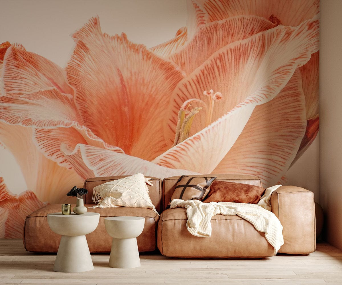 flower bud wallpaper mural lounge design