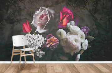 Elegant Floral Bouquet Designer Mural Wallpaper