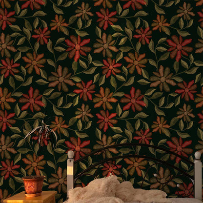custom design flower wallpaper mural bedroom