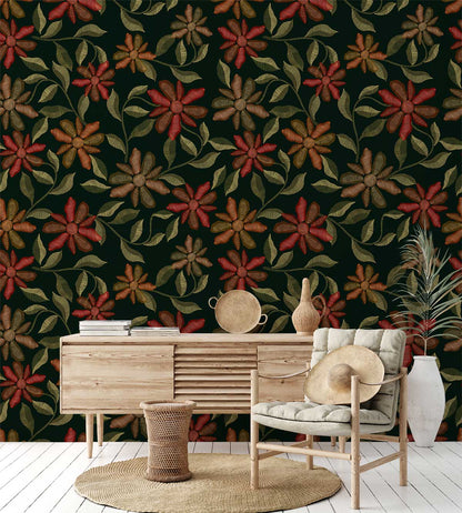 custom design flower wallpaper mural for living room
