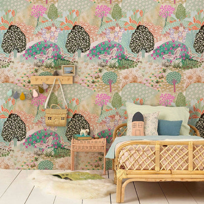 Whimsical Forest Animal Nursery Wallpaper for Wall in bedroom