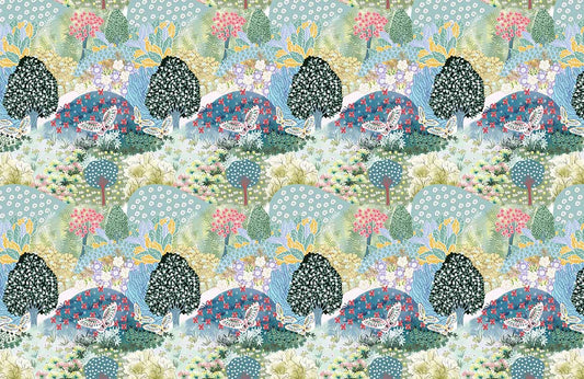 Whimsical Forest Animal Pattern Mural Wallpaper