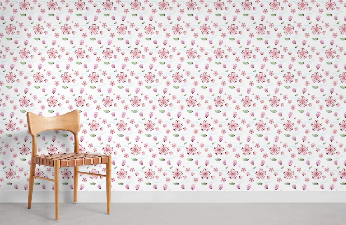 Floral Petal Repeating Pattern Mural Art Design