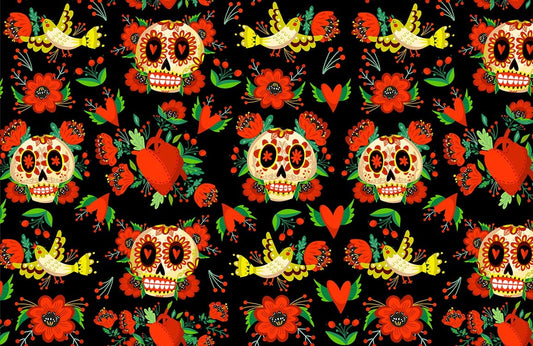 Flower & Skeleton Cool Mural Wallpaper Home Decor Design