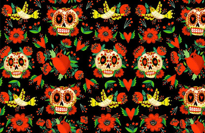 Flower & Skeleton Cool Mural Wallpaper Home Decor Design