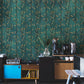 Emerald Green Botanical Mural Wallpaper in kitchen