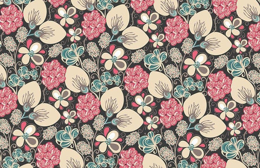 Wallpaper mural with a floral pattern for use as home decor