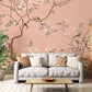 pink flowers wallpaper mural living room decor