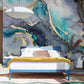 fluid watercolor marble wallpaper mural bedroom decoration idea