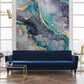 fluid watercolor marble wallpaper mural living room decor