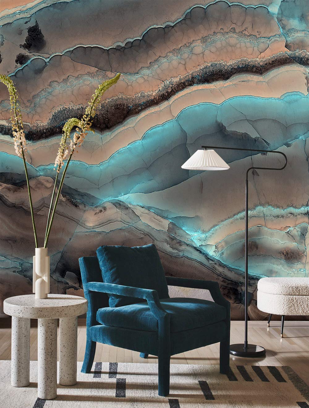 Cracked Crystal Geode Wallpaper Mural for living Room decor