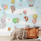 Decorate your nursery with this adorable Animals' Sky Trip Wallpaper Mural.