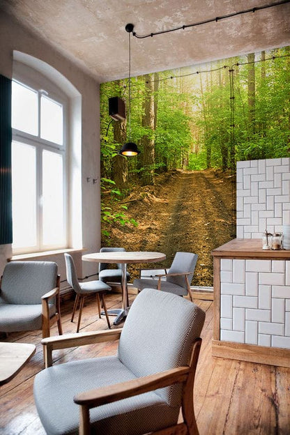 Forest Alley Dining Room Wallpaper Custom Decor