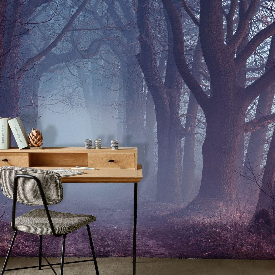 woodland wallpaper mural art design office decor