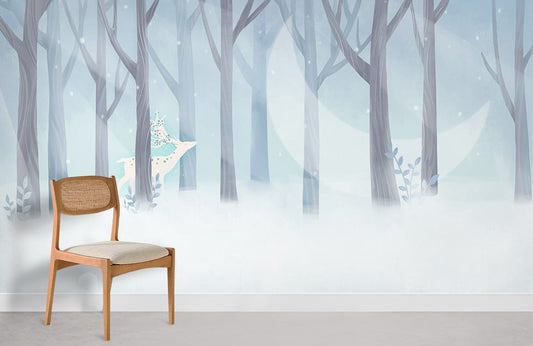 Enchanted Winter Forest Animated Mural Wallpaper