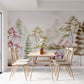 Decoration with a Mural of Foggy Forest Wallpaper for the Dining Room