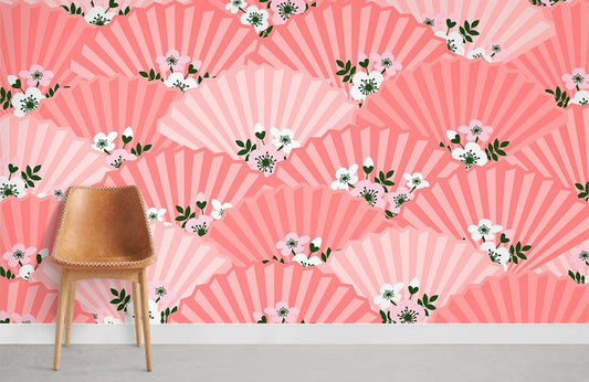 Folding Fan Pink Theme  Wallpaper Room