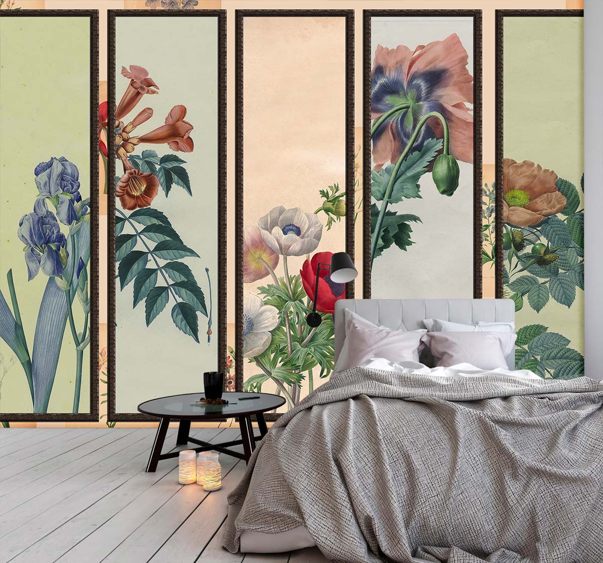 Vintage Botanical Garden Wallpaper Panels