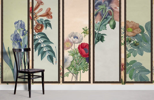 Vintage Botanical Garden Wallpaper Panels