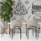 Decorate your dining room with this mouthwatering food and drink wallpaper mural.