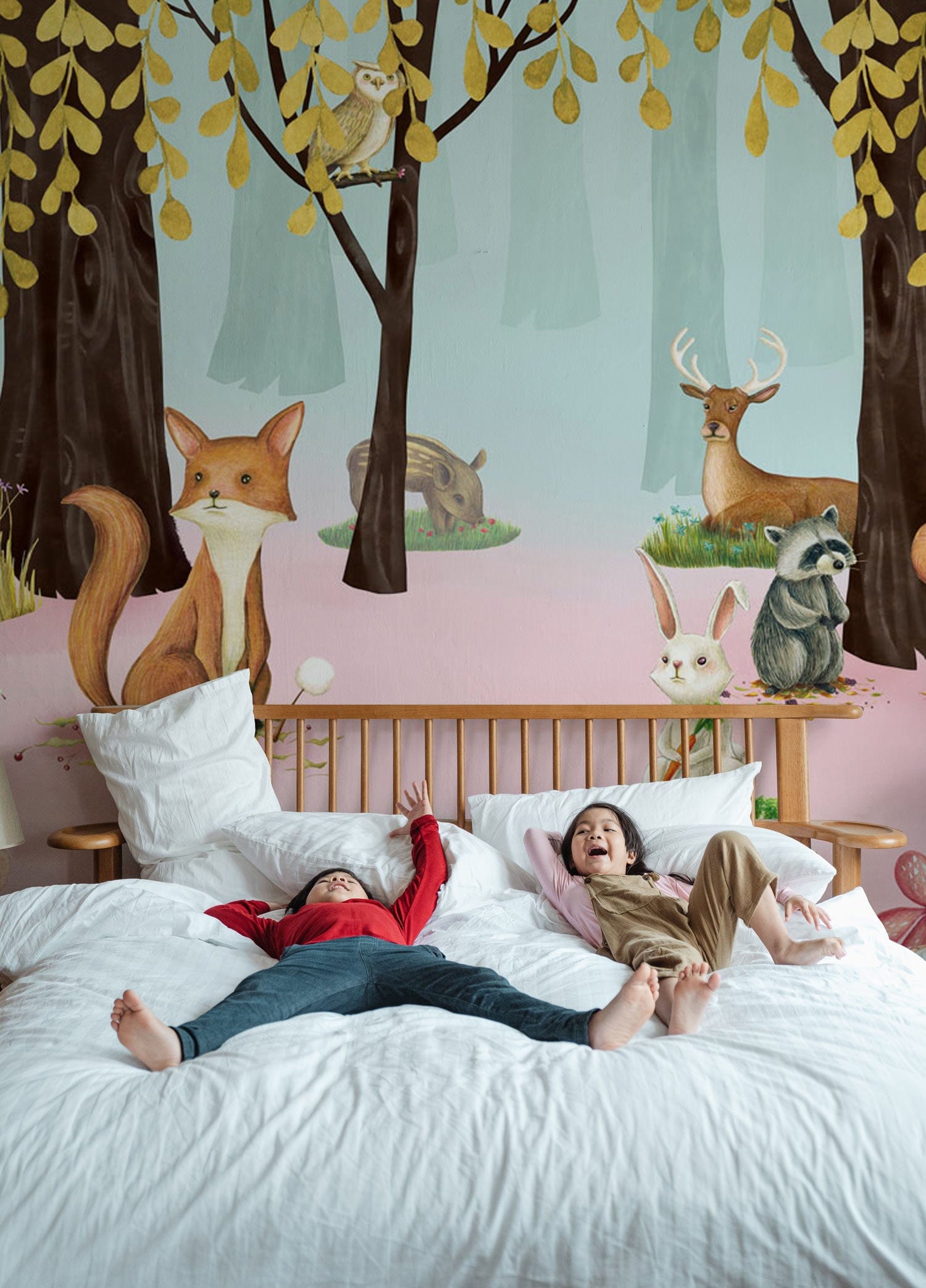 animal houses cartoon wallpaper bedroom mural