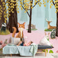 Kids' Bedroom Decor With Cartoon Animal Homes Wallpaper Mural