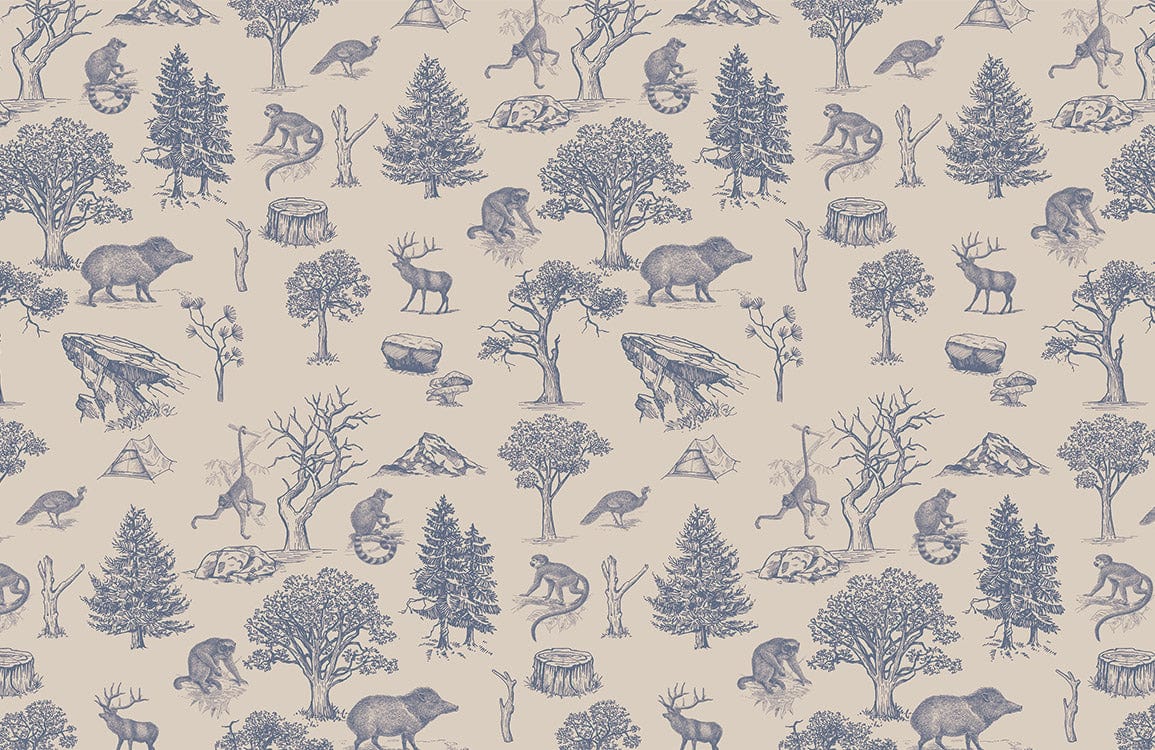 Forest Animals View Wall Mural Design