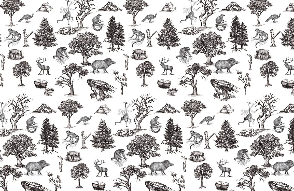 Whimsical Forest Animals Mural Wallpaper