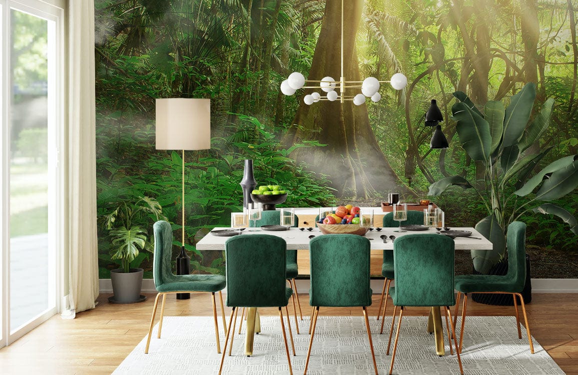 Dining room forest mural wallpaper