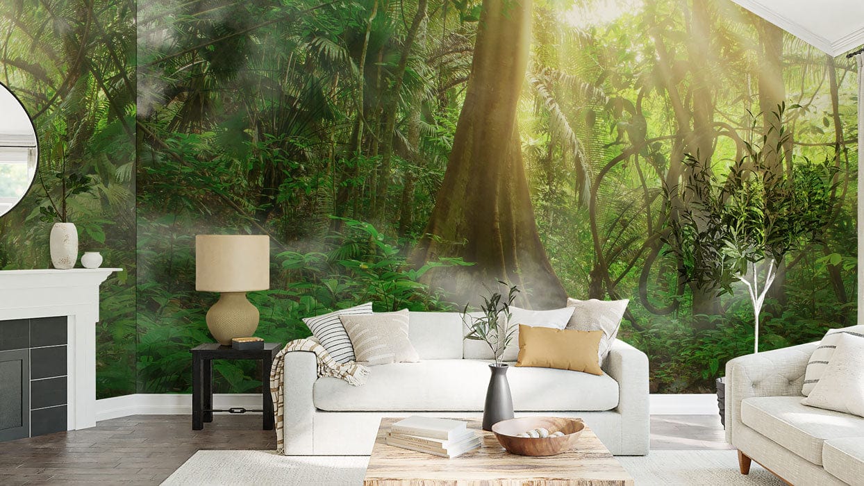 forest jungle wallpaper mural room decoration idea