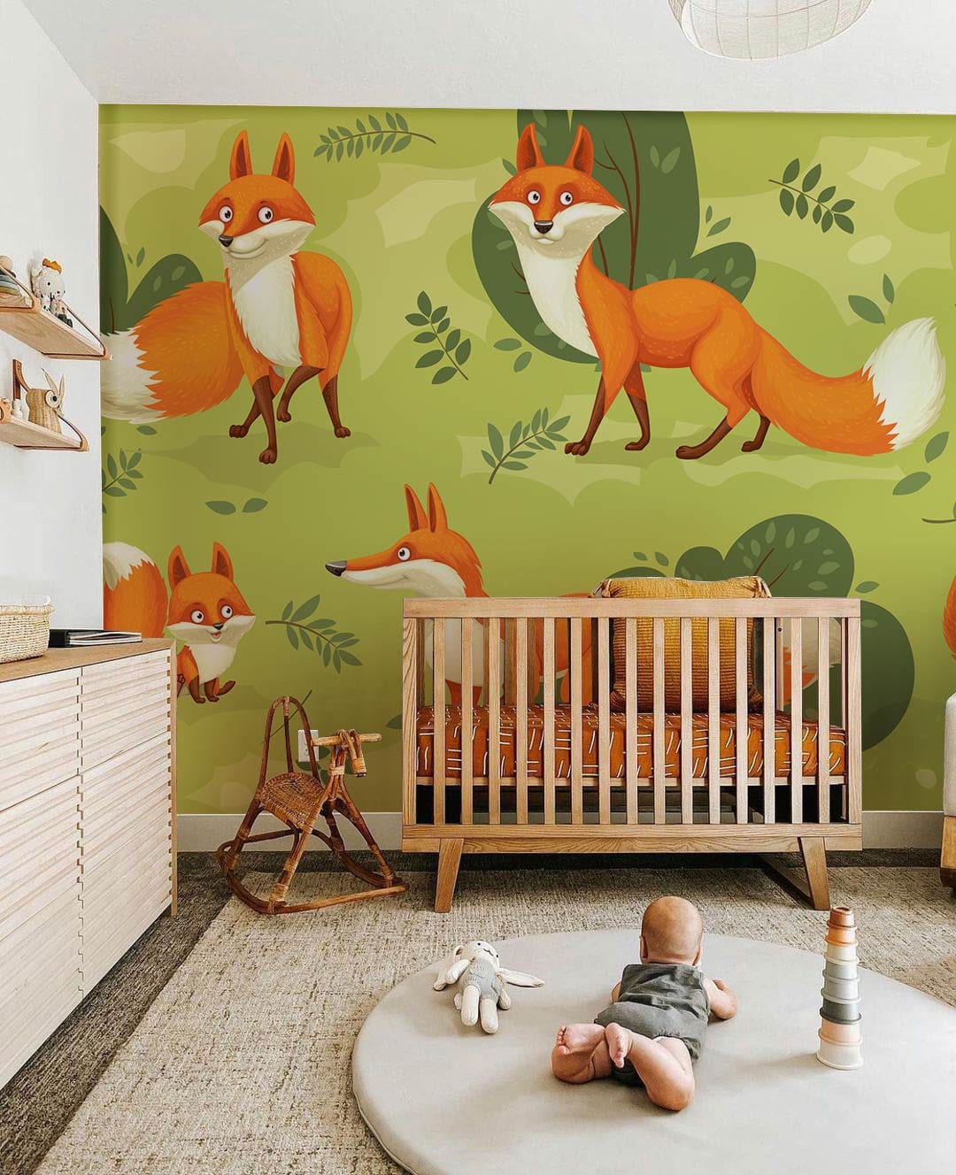 Forest Fox Animals Wallpaper Art Design