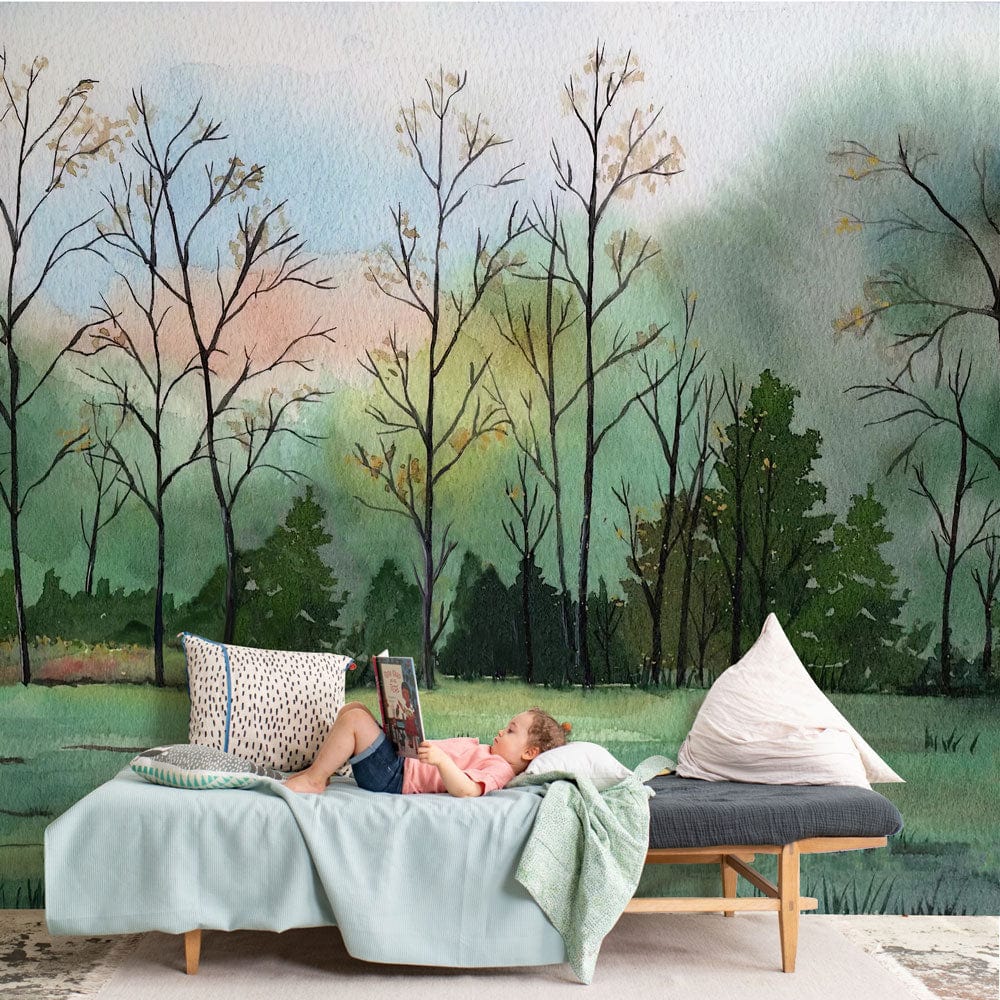 forest grassland wall mural room decoration