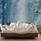 forest in fog wall mural home interior design