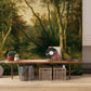 Wallpaper mural featuring a Woodland Scenery with Herons for the Living Room Decoration
