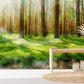 Lawn in forest wallpaper mural interior