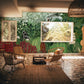 orangutan and green leaves wall murla lounge