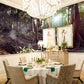 Custom-designed woodland and sunshine dining room mural