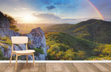 Sunset Mountain Landscape Nature Mural Wallpaper