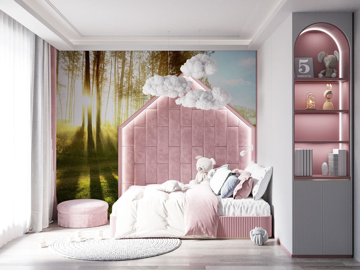 Nursery wall murals with a 3D woodland scene are now available