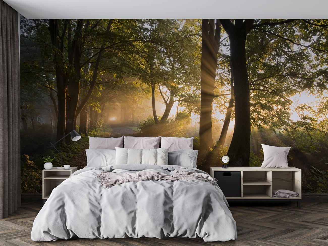 vivid jungle landscape wall mural design art