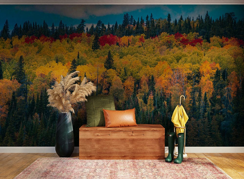 autumn forest landscape wall mural hallway decoration