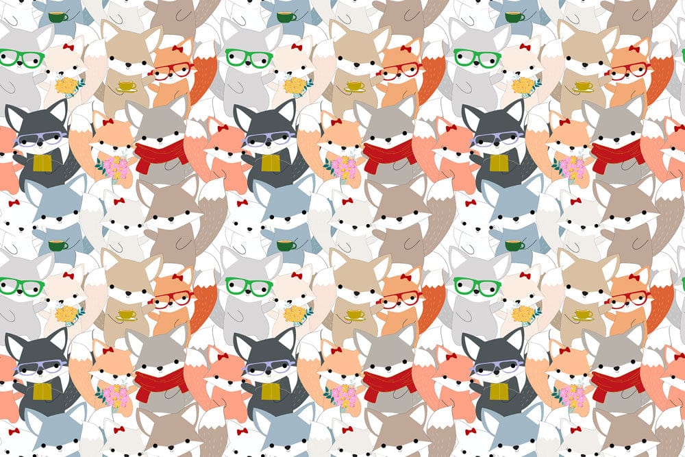 Carta da parati murale per bambini con gatti cartoon colorati