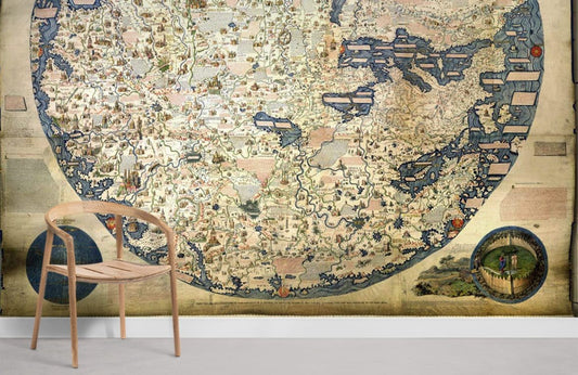 Vintage Ancient World Map Mural Wallpaper