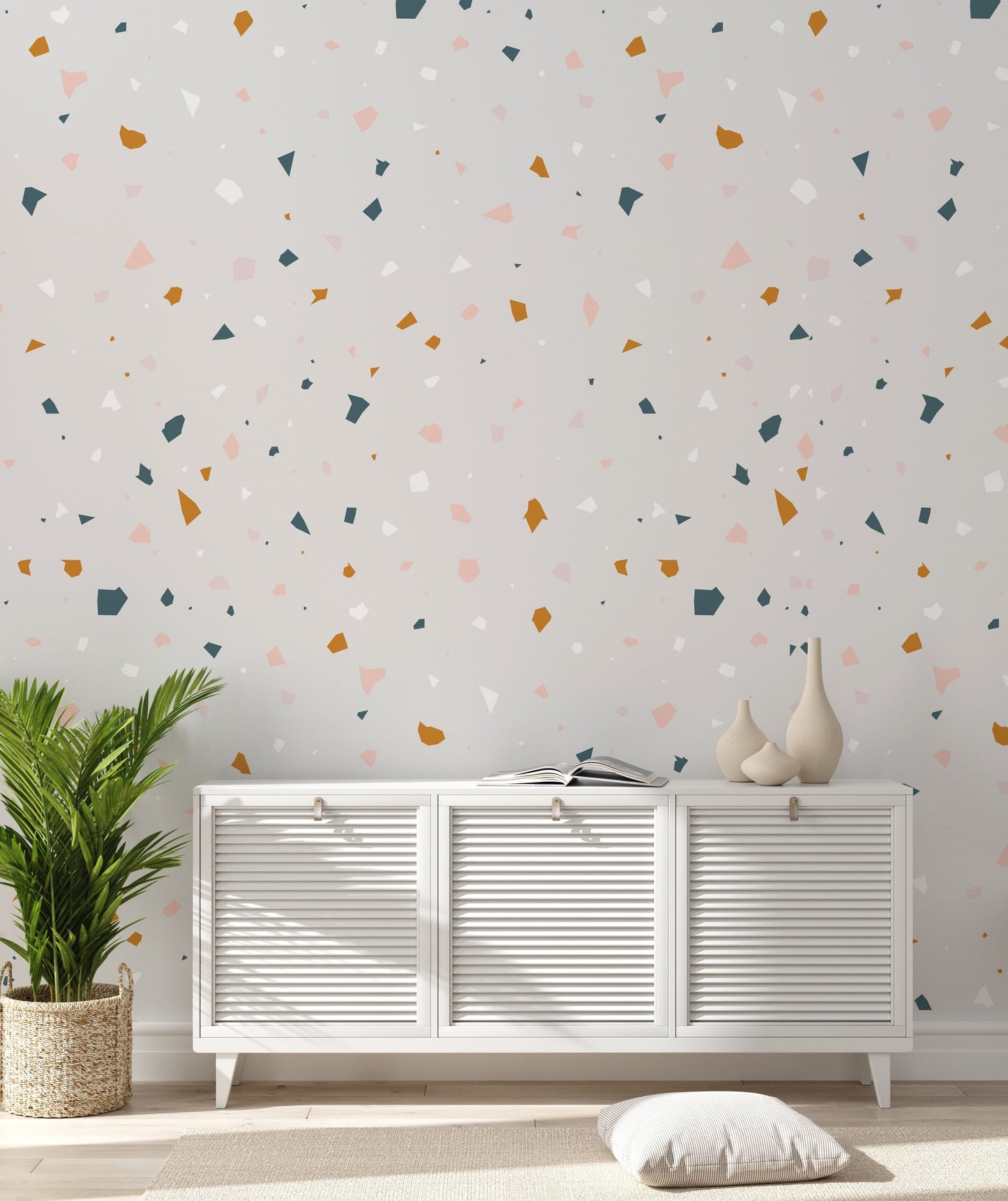 Decorate your living room with this fragment dot pattern wallpaper mural.