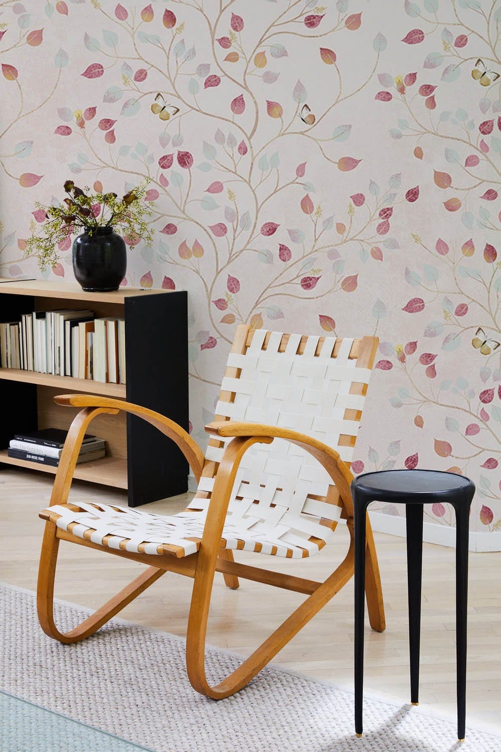 Wallpaper mural with fragrance leaves, perfect for use as living room decor.