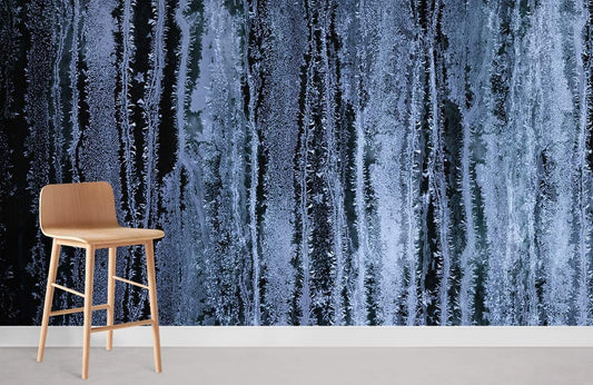 Frezzing Frost Dark Blue Wallpaper Mural For Room