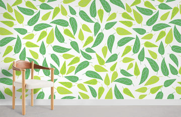 Spring Leaves Botanical Mural Wallpaper