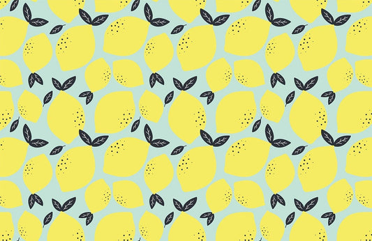 Fresh Lemon pattern fruit Wallpaper mural for wall